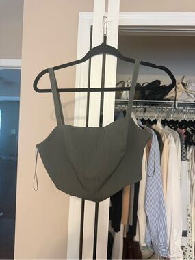 Emory Park Olive Corset Crop Top